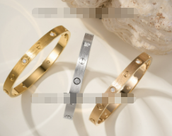 621432546 Love Bracelet-Brushed Finish With 4 Diamonds